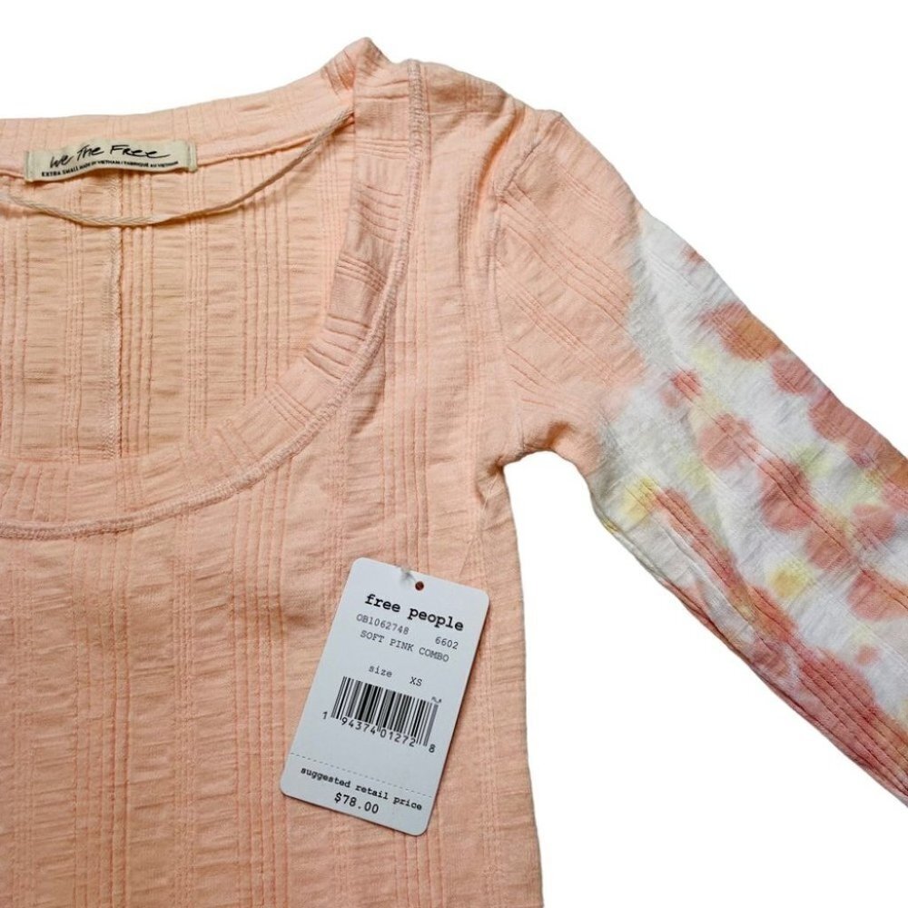 Free People Tie-Dye Scoop Neck Long Sleeve Size XS - Picture 9 of 12